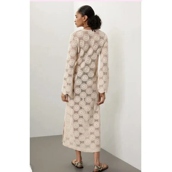 Ronny Kobo AsherSheer Crochet Dress InCream Size M Ronny Kobo AsherSheer Crochet Dress InCream Size M